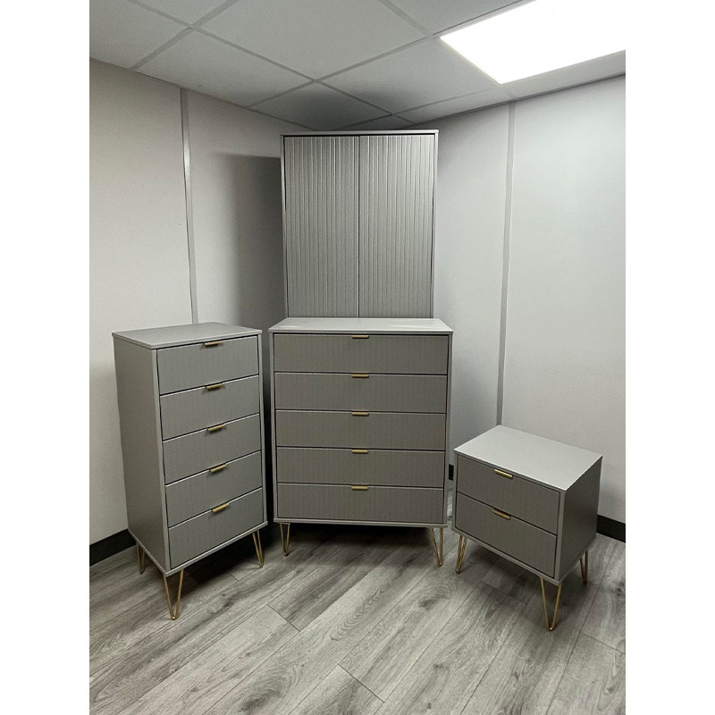 CLEARANCE Linear 4 Piece Set Dusk Grey Matt │ Clearance Bedroom